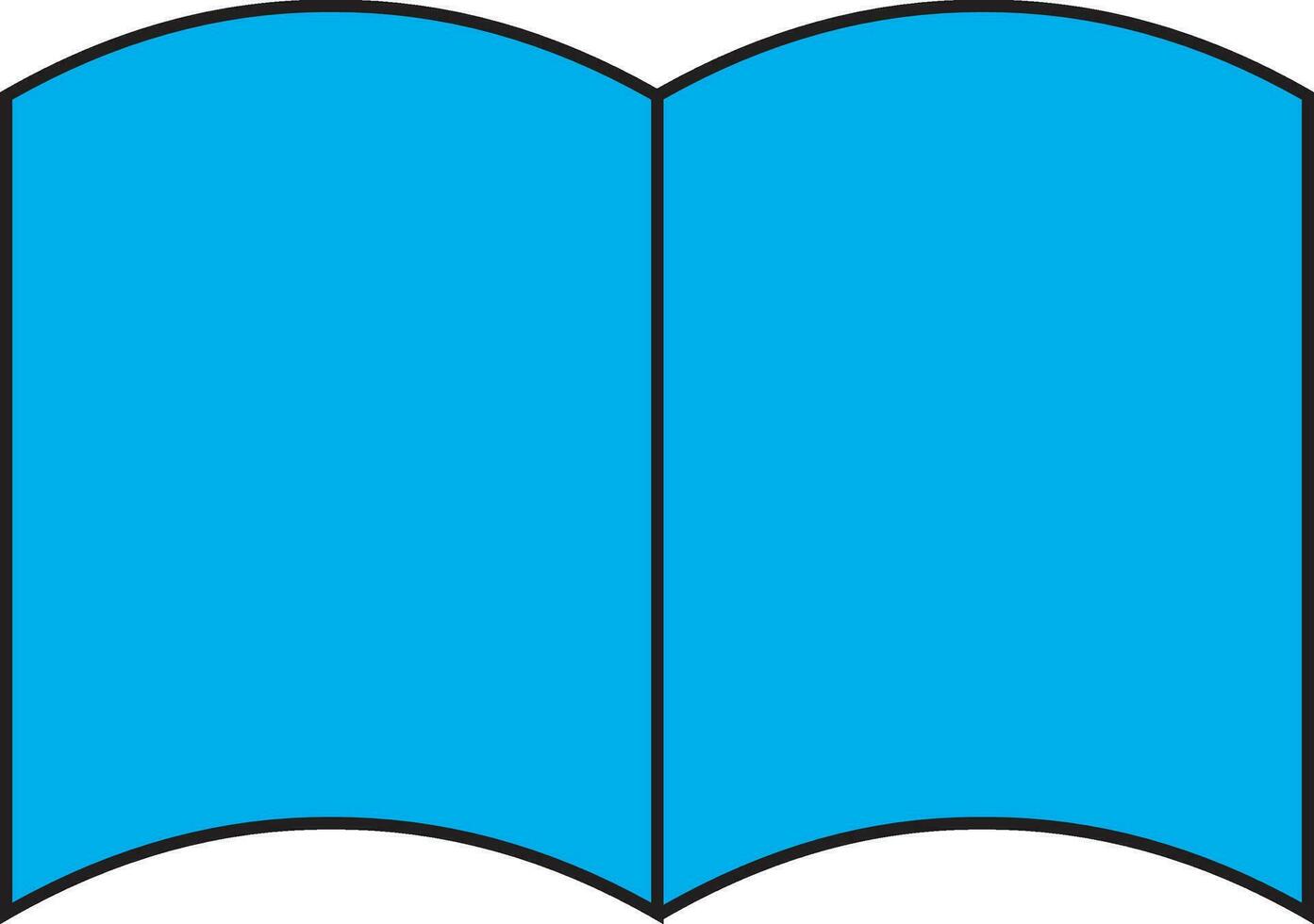 Blue open book on white background. vector
