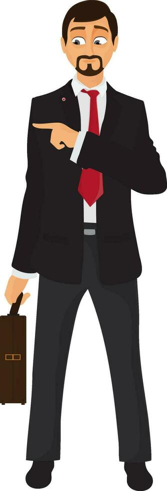 Businessman holding briefcase. vector