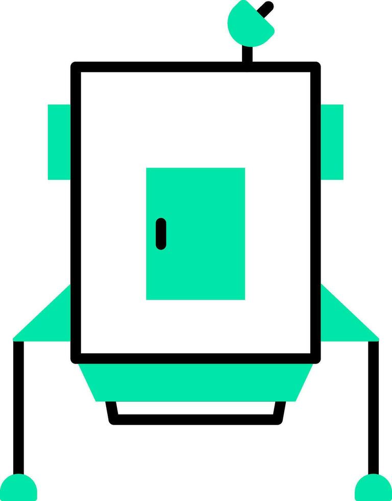 Spaceship satellite icon in green and black color. vector