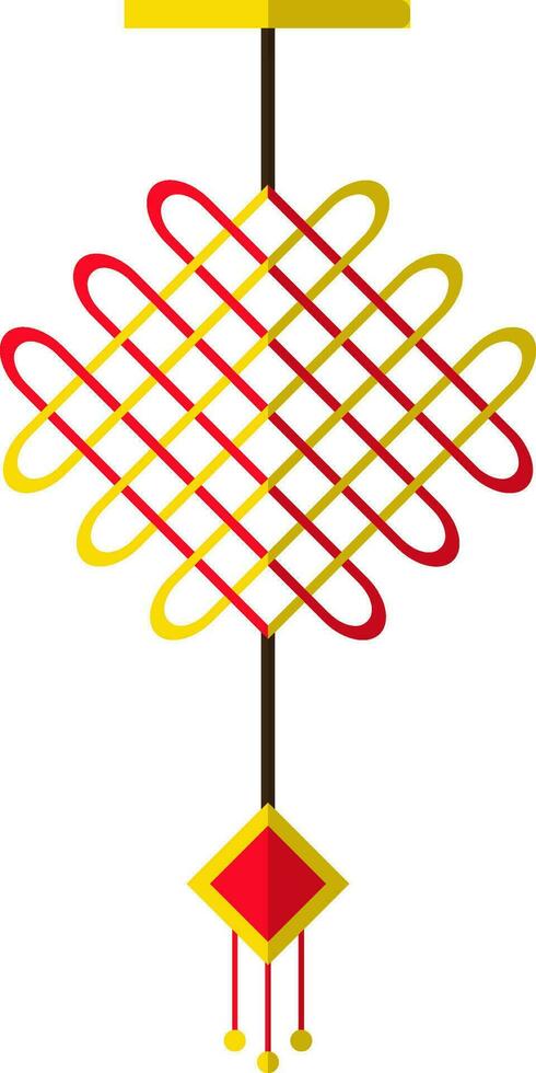 Chinese knot with tassel for new year concept in half shadow. vector