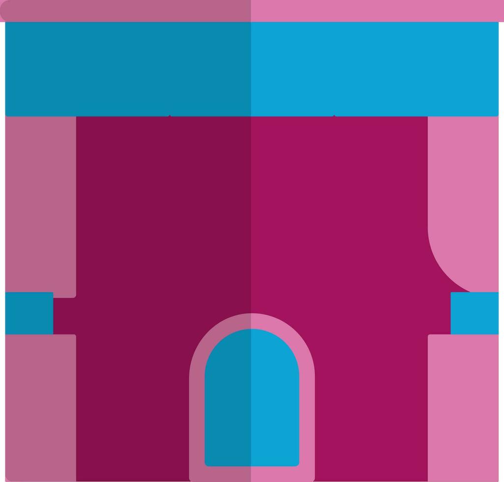 Flat style theatre hall in pink and blue color. vector