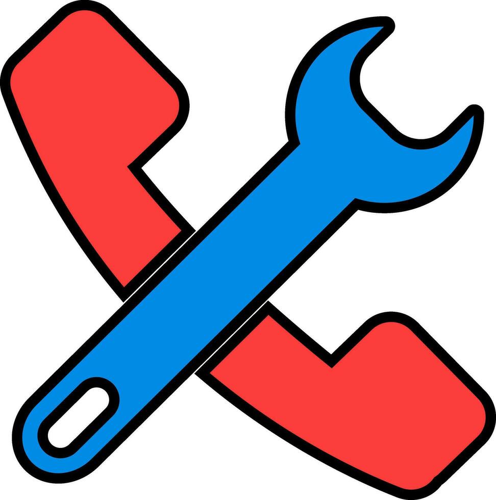 Phone service icon in flat style. vector