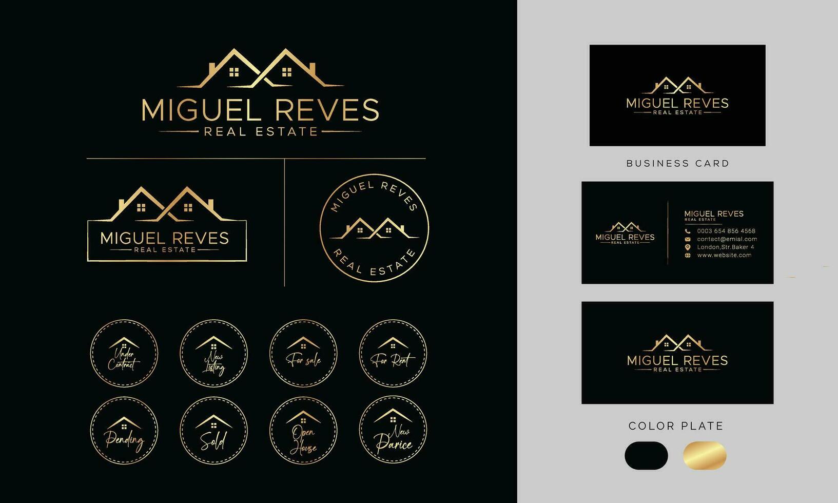 Miguel Reves  Real estate logo and branding template. vector