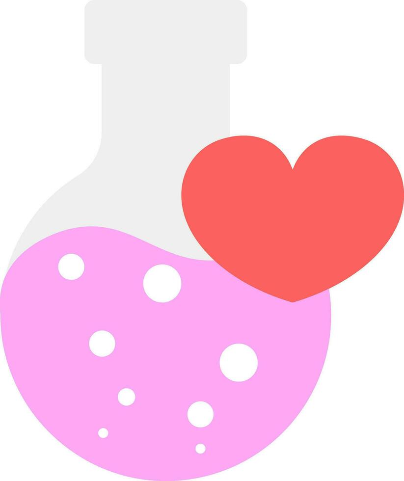 Flat style love potion icon in red and pink color. vector