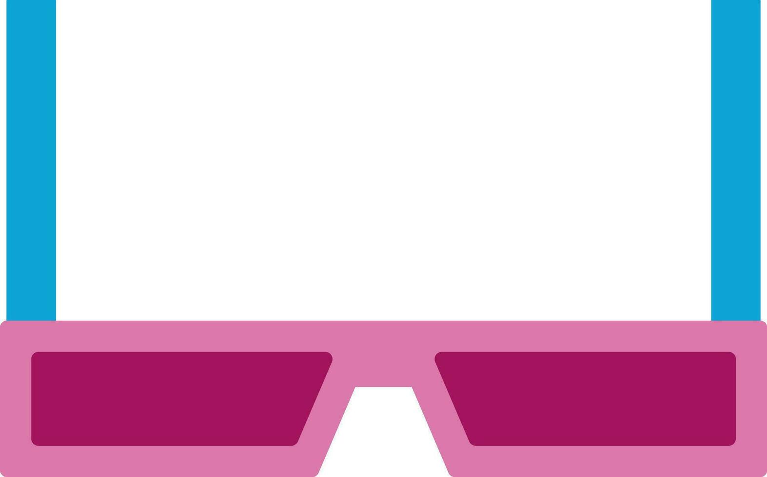 Isolated sunglasses in pink and blue color. vector