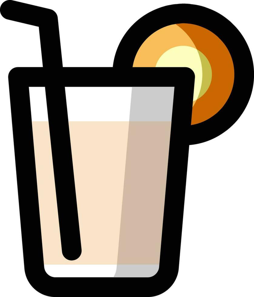 Drink glass with fruit slice icon or symbol. vector