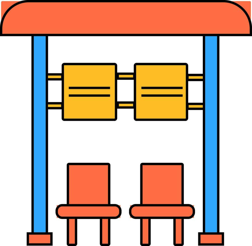 Passenger seat at bus station. vector