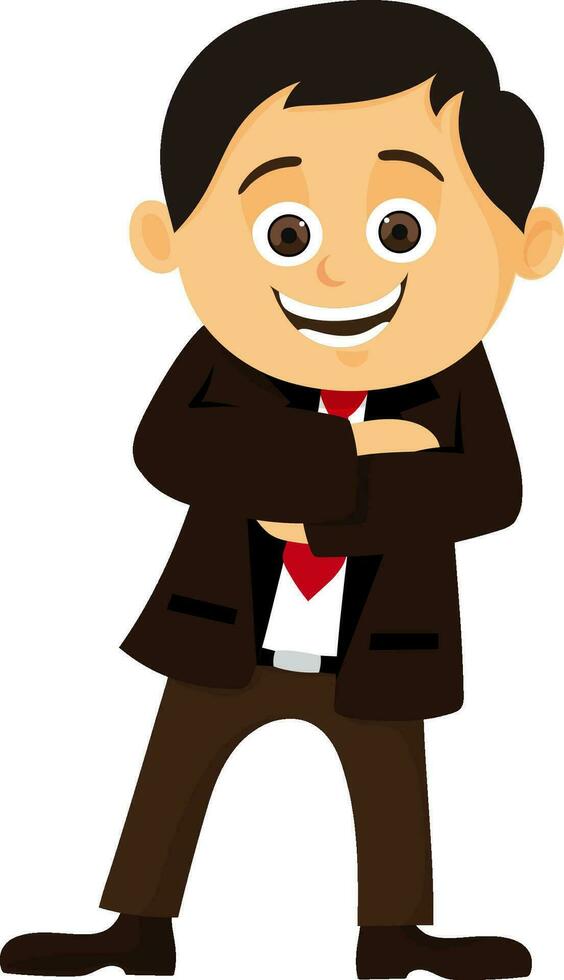 Happy Businessman in crossed arms pose. vector