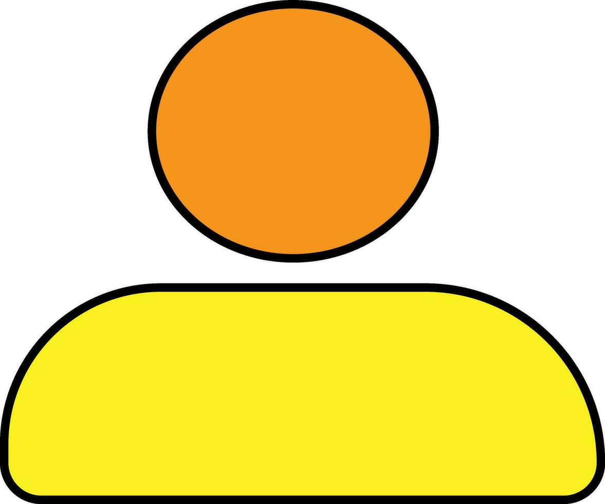 Character of faceless man in orange and yellow color. 27682104 Vector
