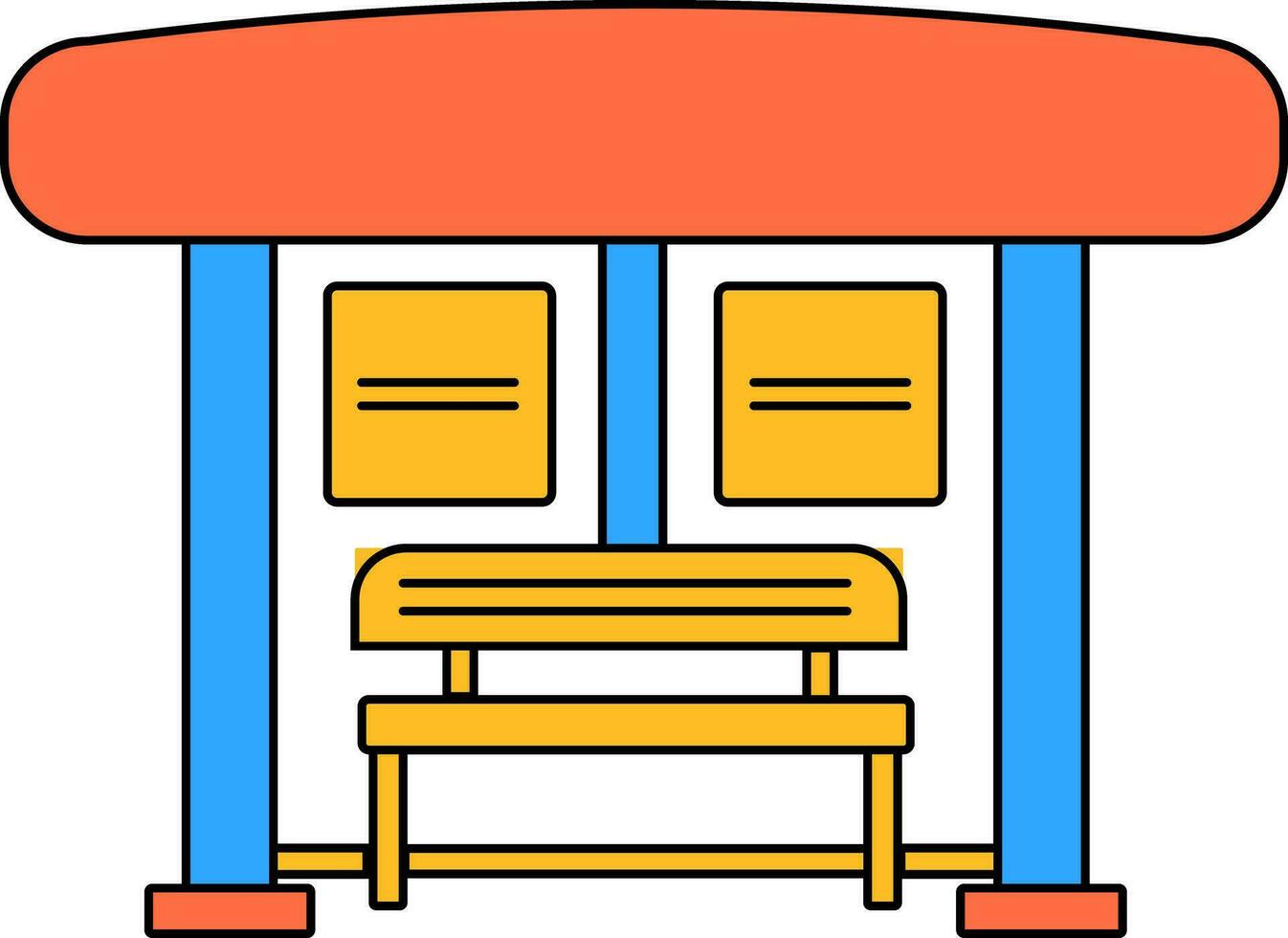 Flat illustration of passenger seat. vector