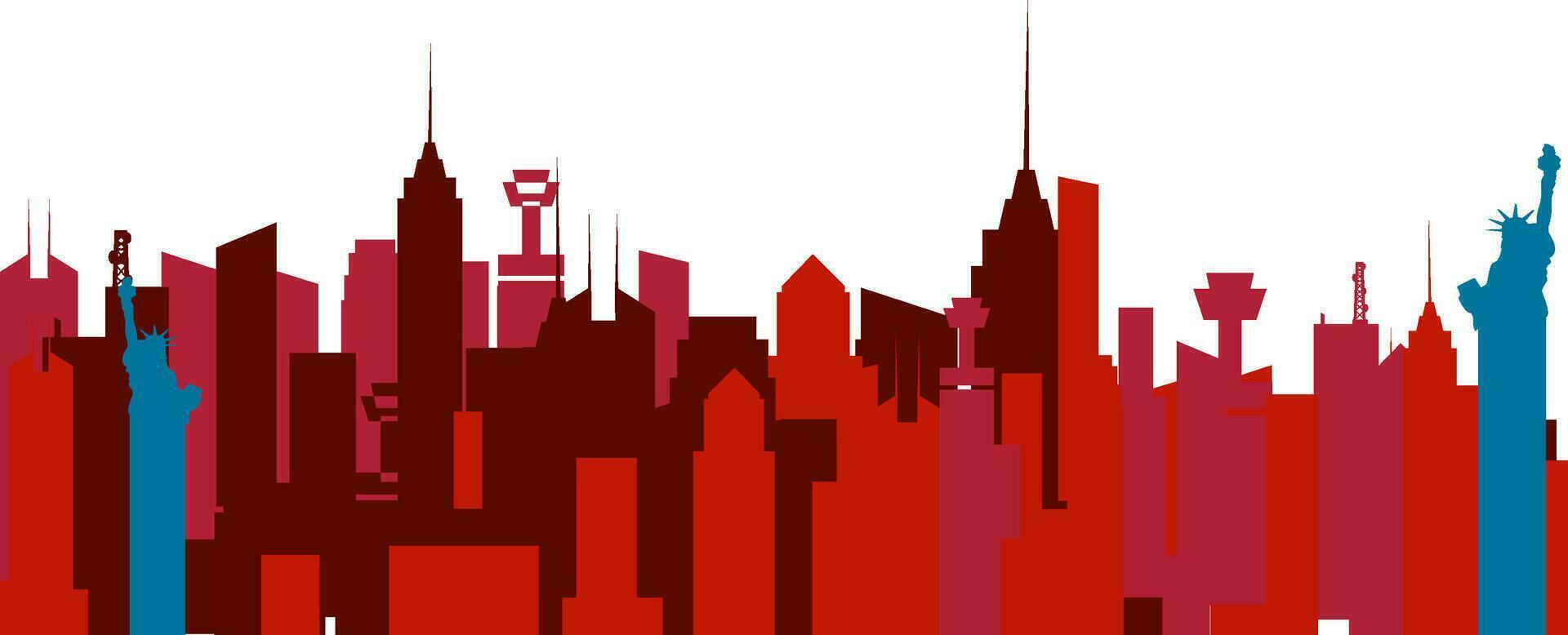 Illustration of New York city skyline. vector