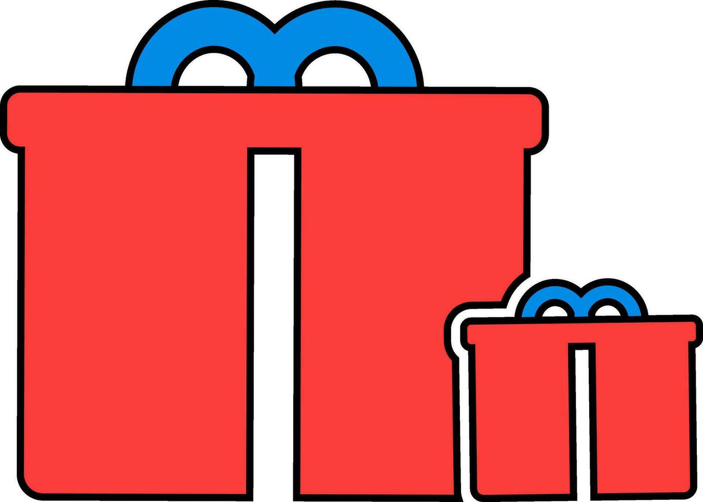 Flat style illustration of two gift box. vector