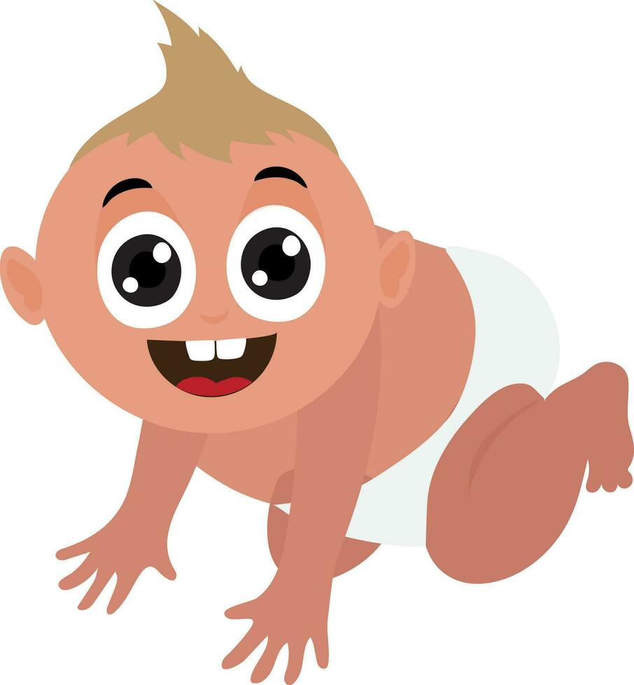 Character of a crawling baby. vector