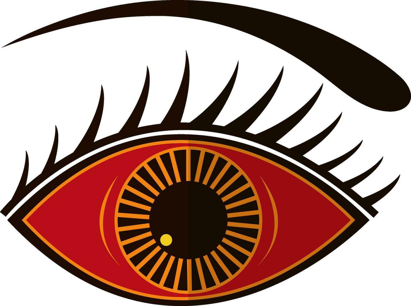 Red eye with brown brow. vector