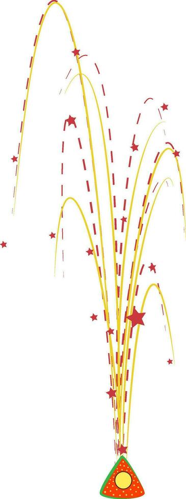 Flat illustration of fountain cracker. vector