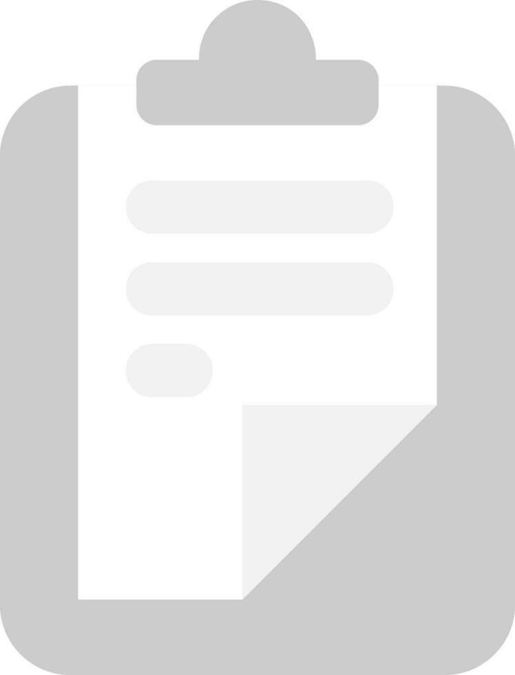 Clipboard icon in white and gray color. vector