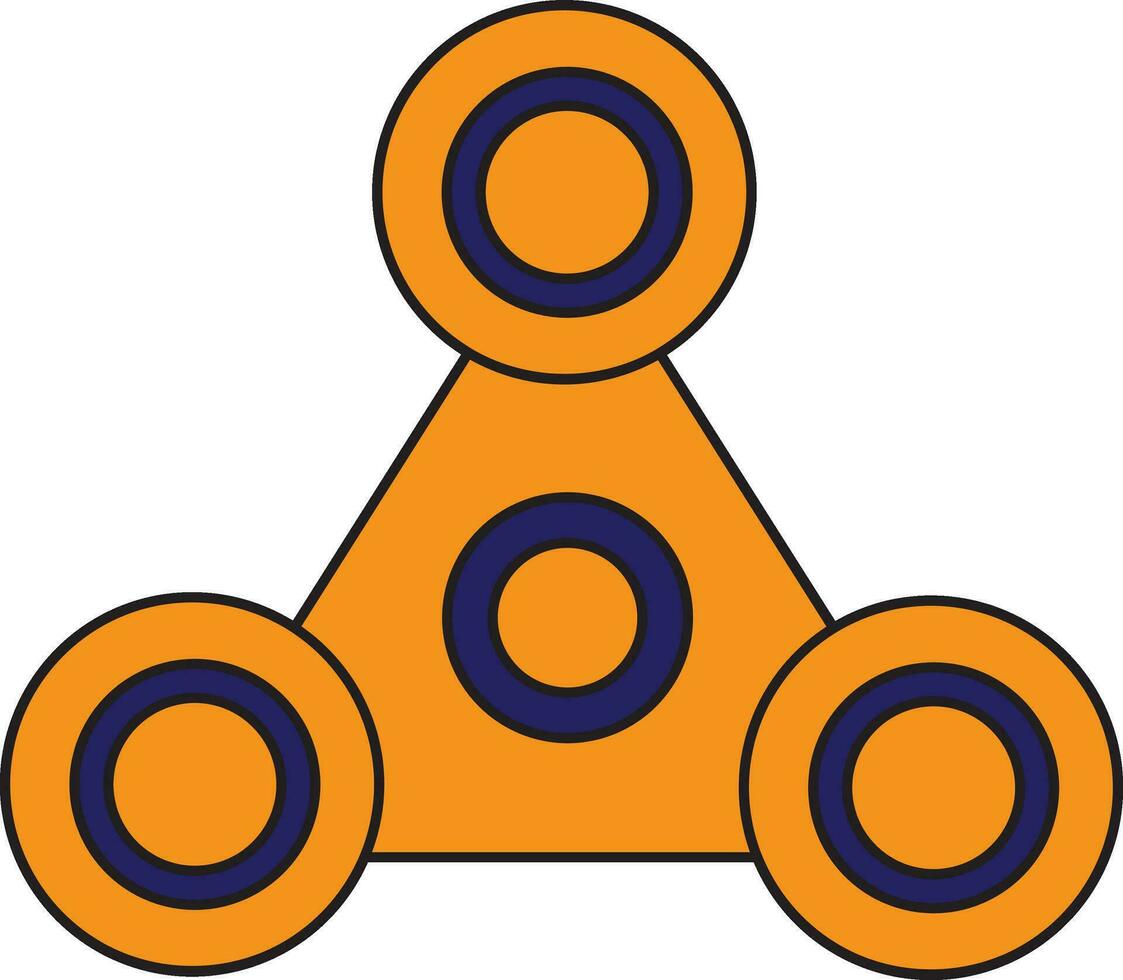 Orange color with stroke of spinner icon in illustration. vector