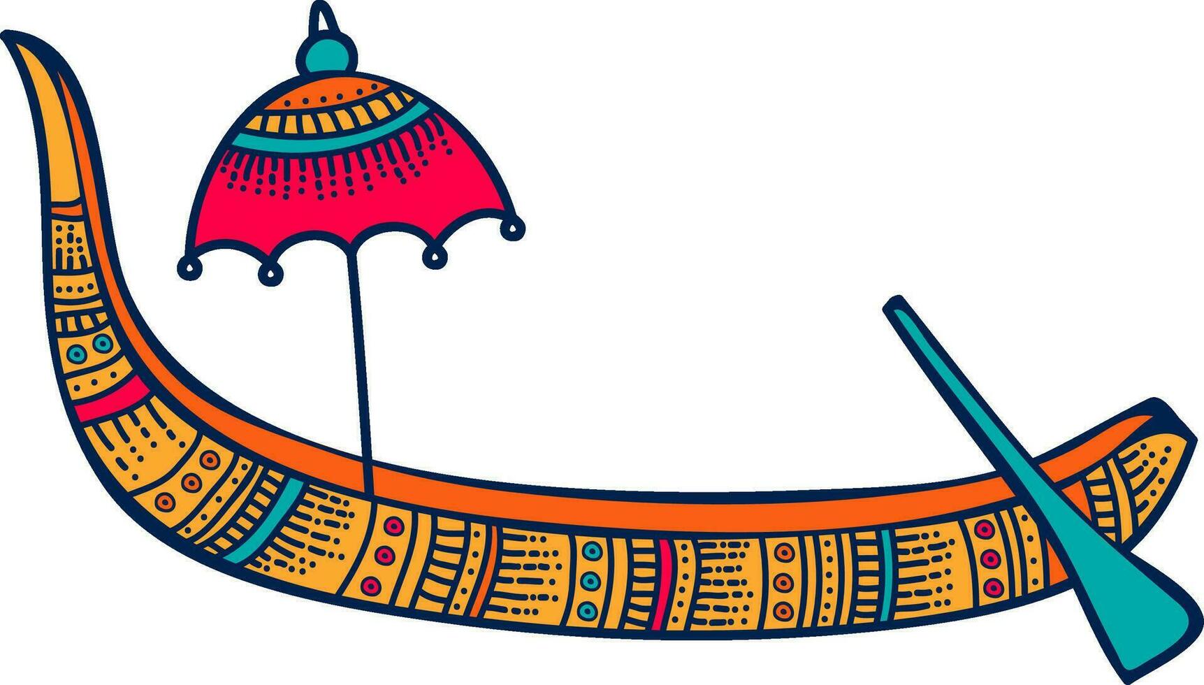 Illustration of artistic snakeboat. vector
