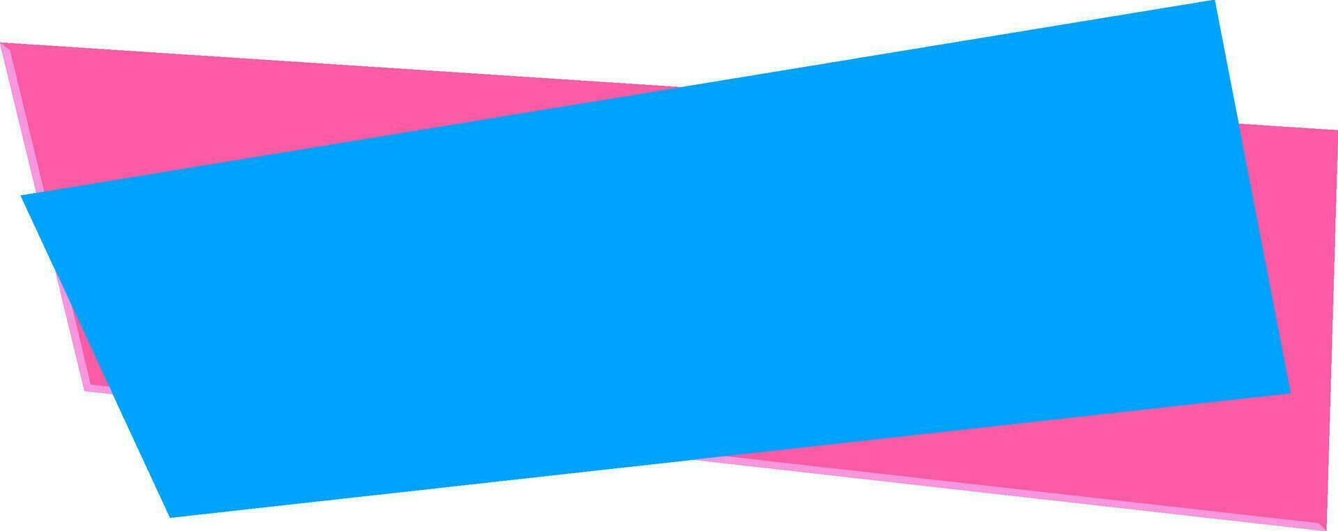 Blue and pink paper banners design. vector