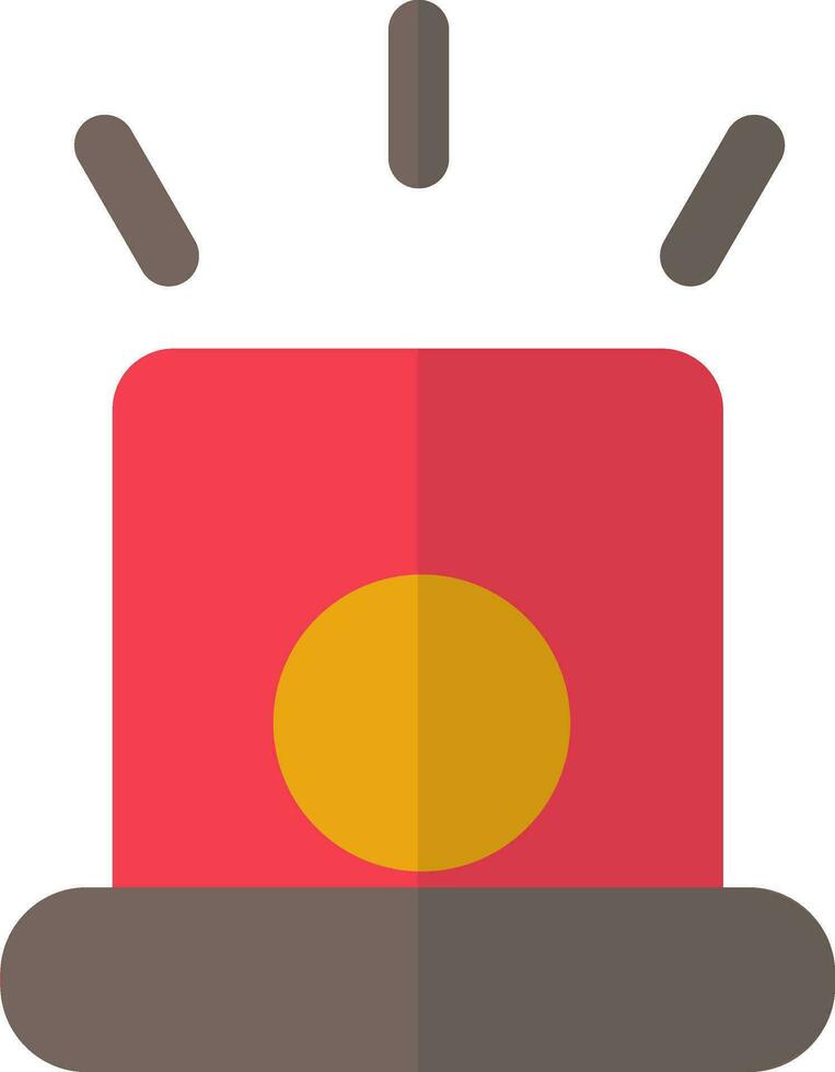 Siren icon in red and yellow color. vector