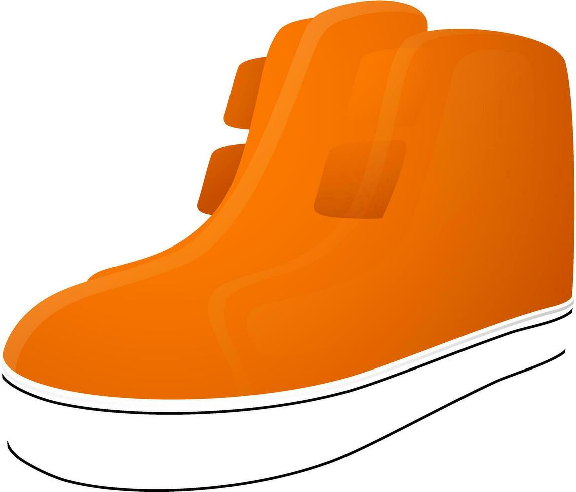 Shoe in orange and white color. vector