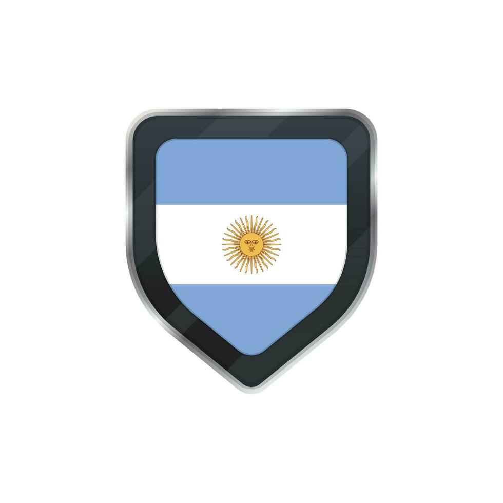 Illustration of shield made by Argentina flag. vector