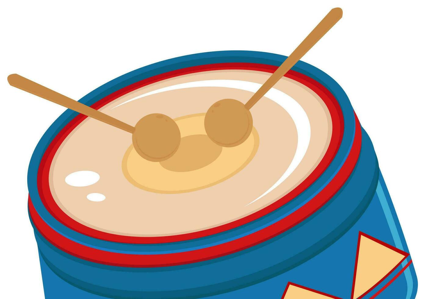 Musical Instrument, Drum with sticks. vector