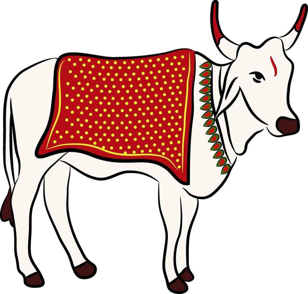 Flat illustration of cow. vector