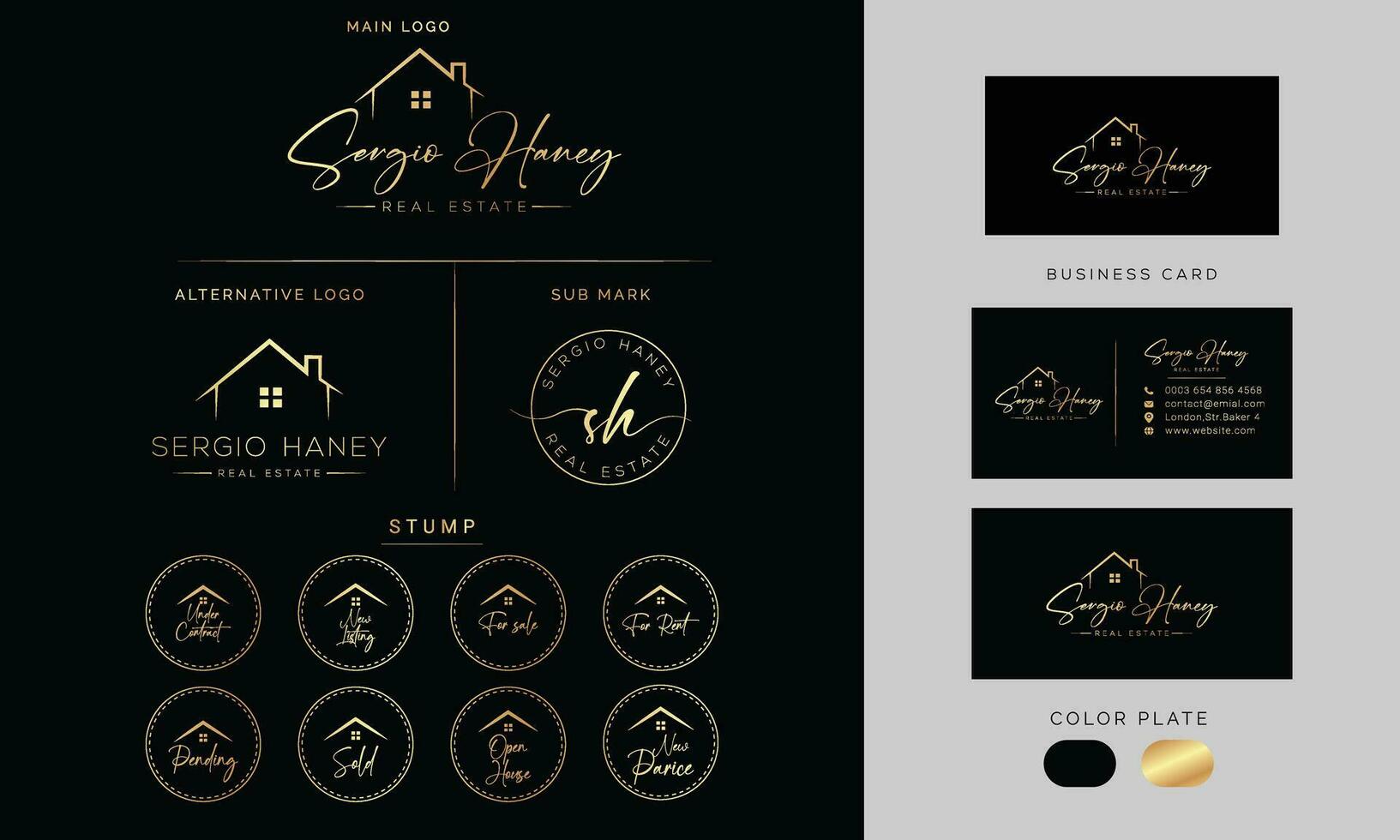 Serglo Haney Real estate logo and business branding template 27682402