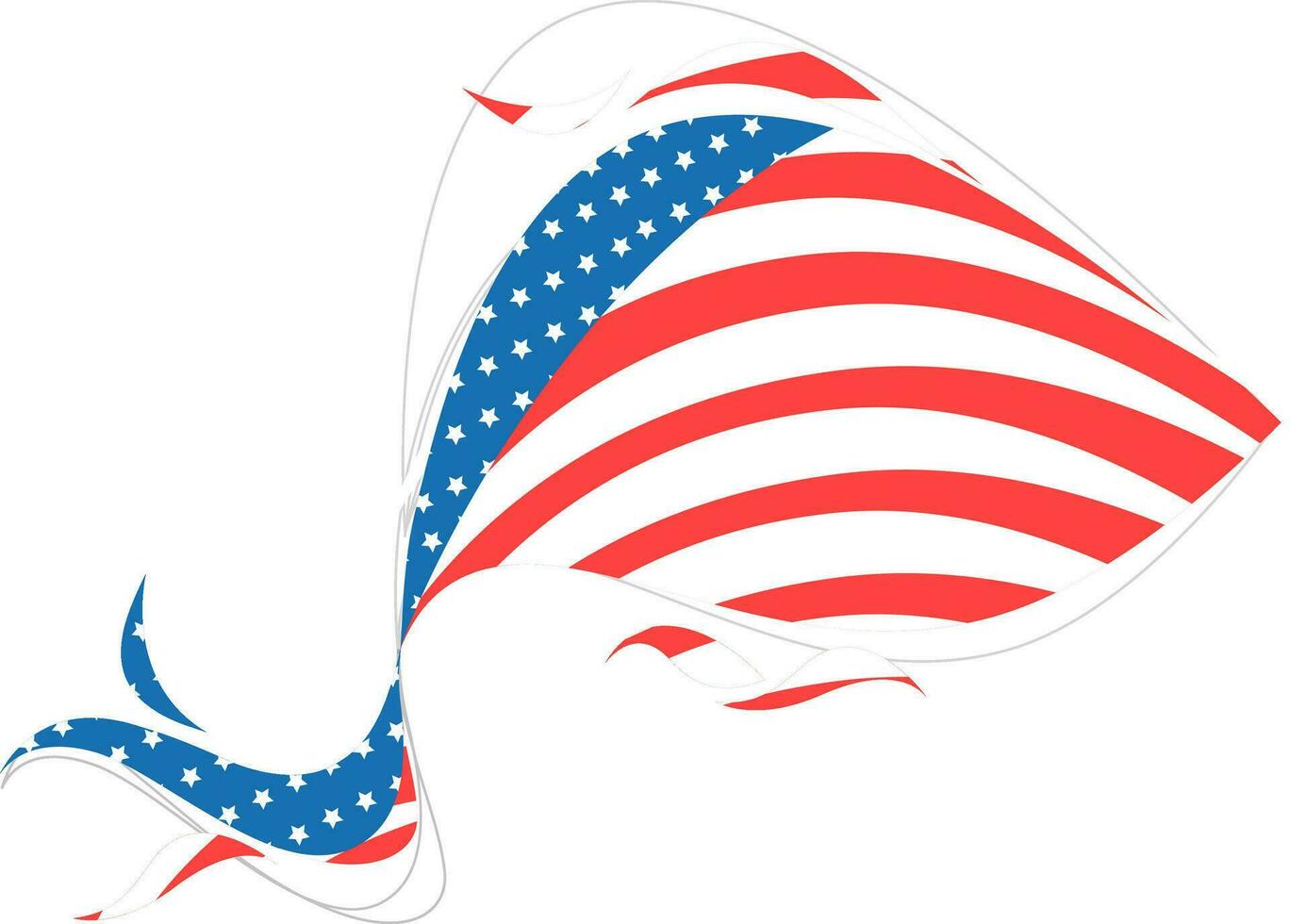 Creative American Flag design element. vector