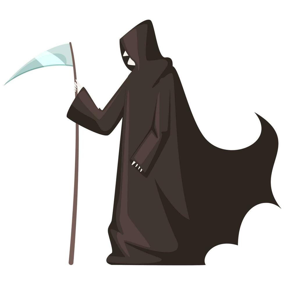Illustration of Grim Reaper with Scythe on White Background. vector