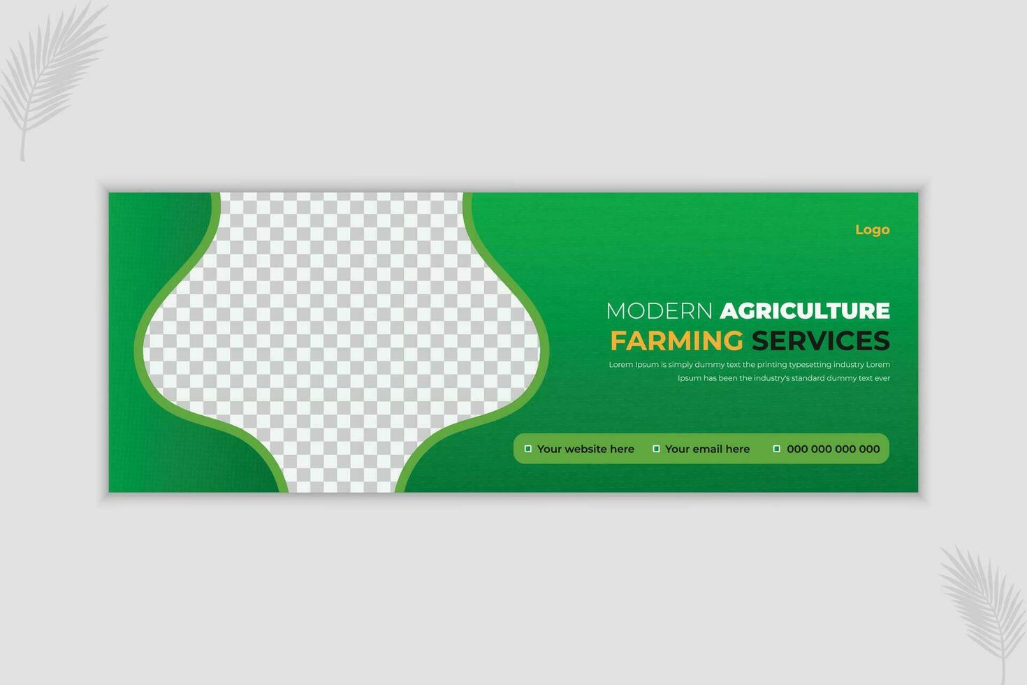 Lawn Gardening and Farming Services Web Banner Design Template vector