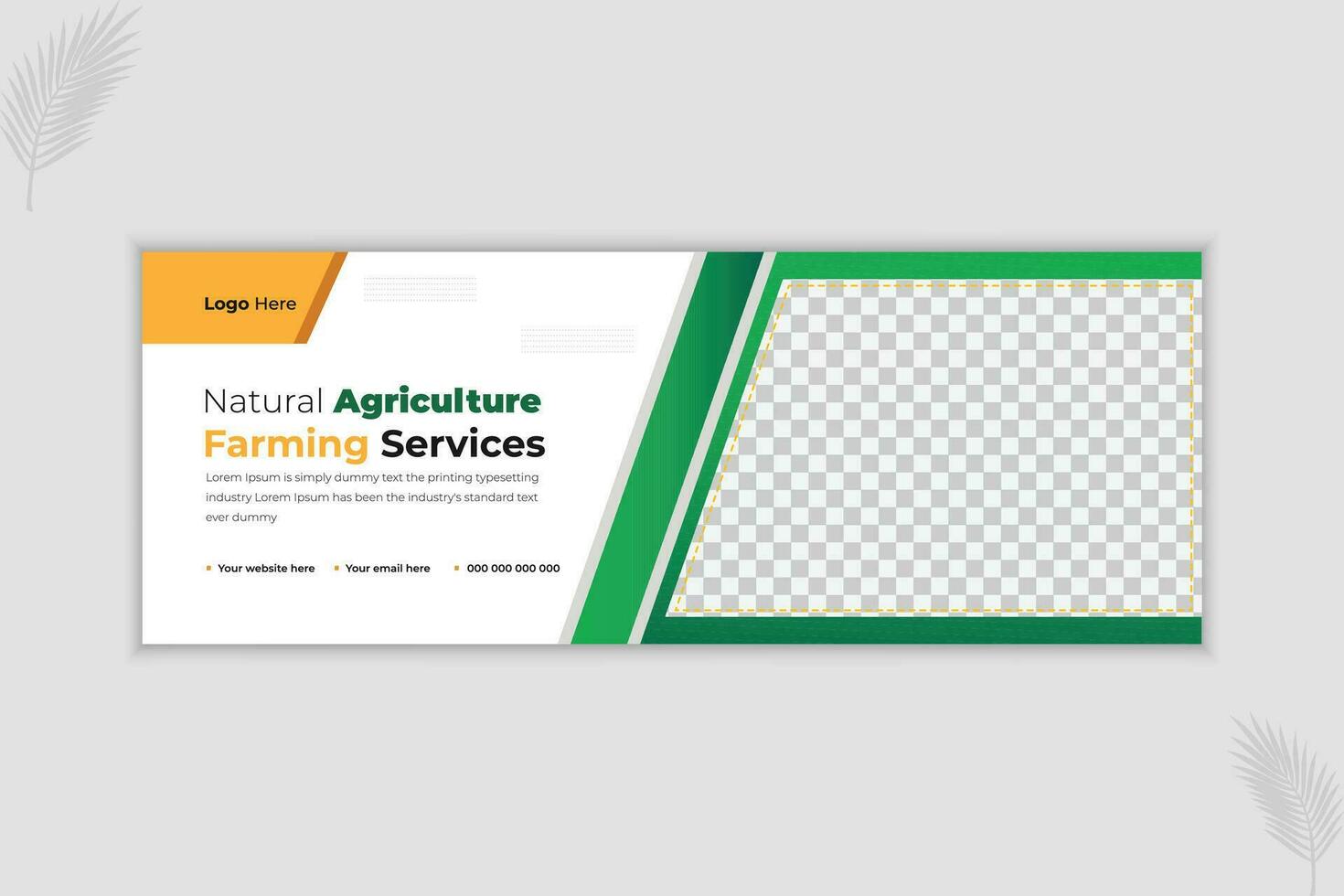 Lawn Gardening and Farming Services Web Banner Design Template vector