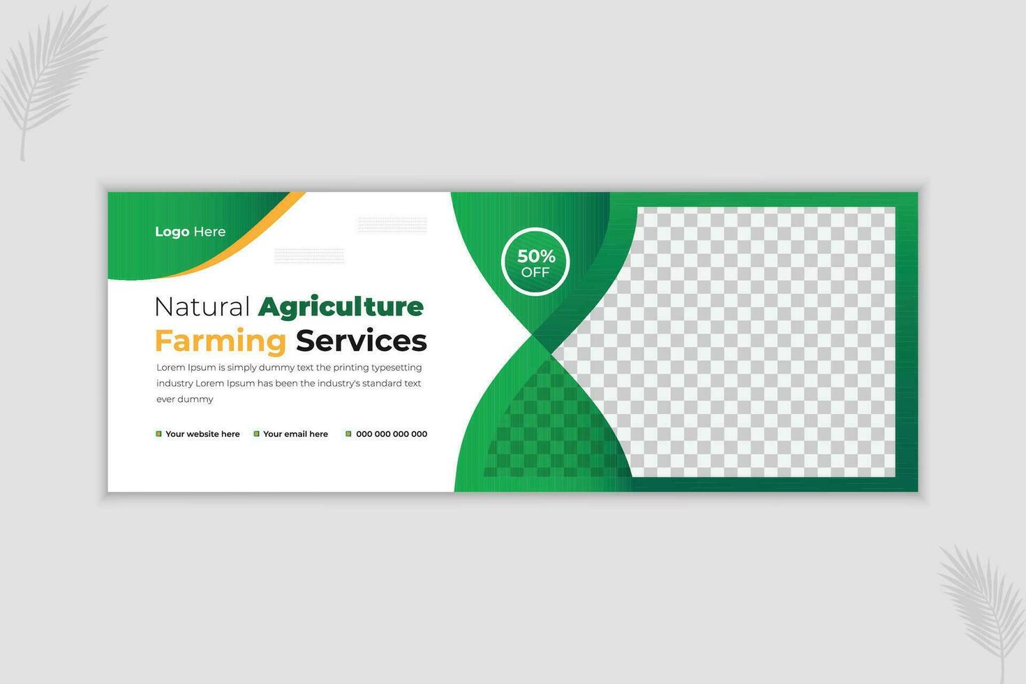 Lawn Gardening and Farming Services Web Banner Design Template vector