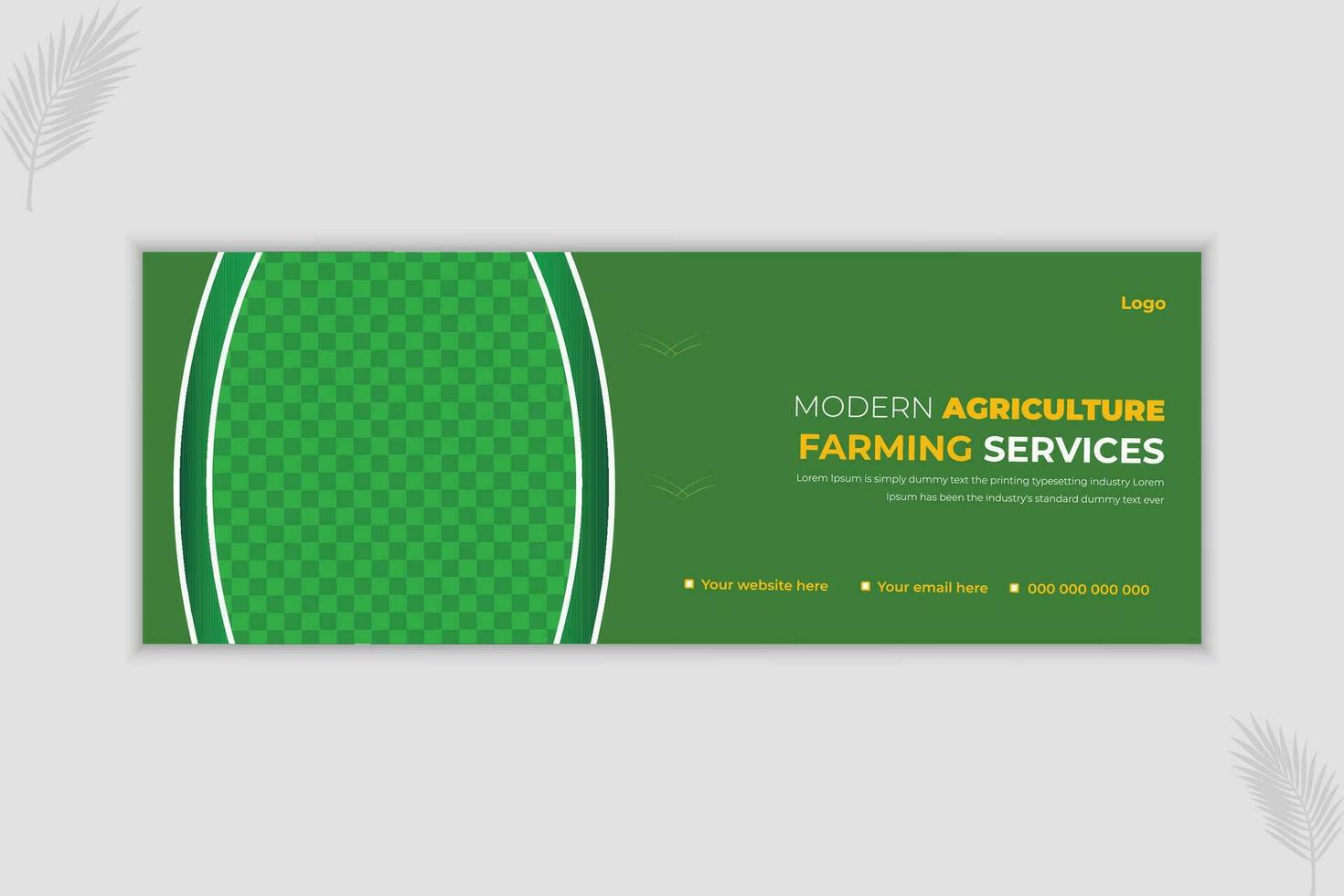 Lawn Gardening and Farming Services Web Banner Design Template vector