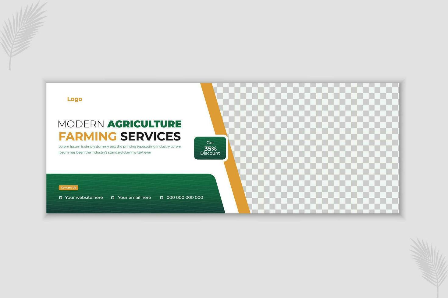 Lawn Gardening and Farming Services Web Banner Design Template vector