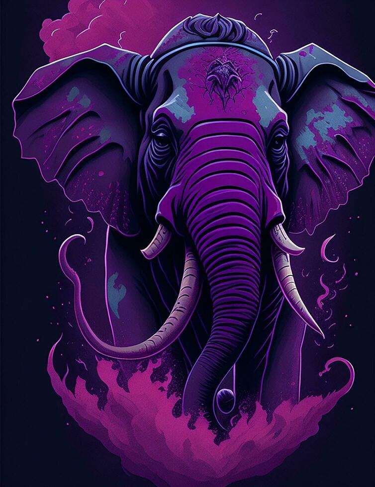 Colourful Elephant animals ai generate image photo