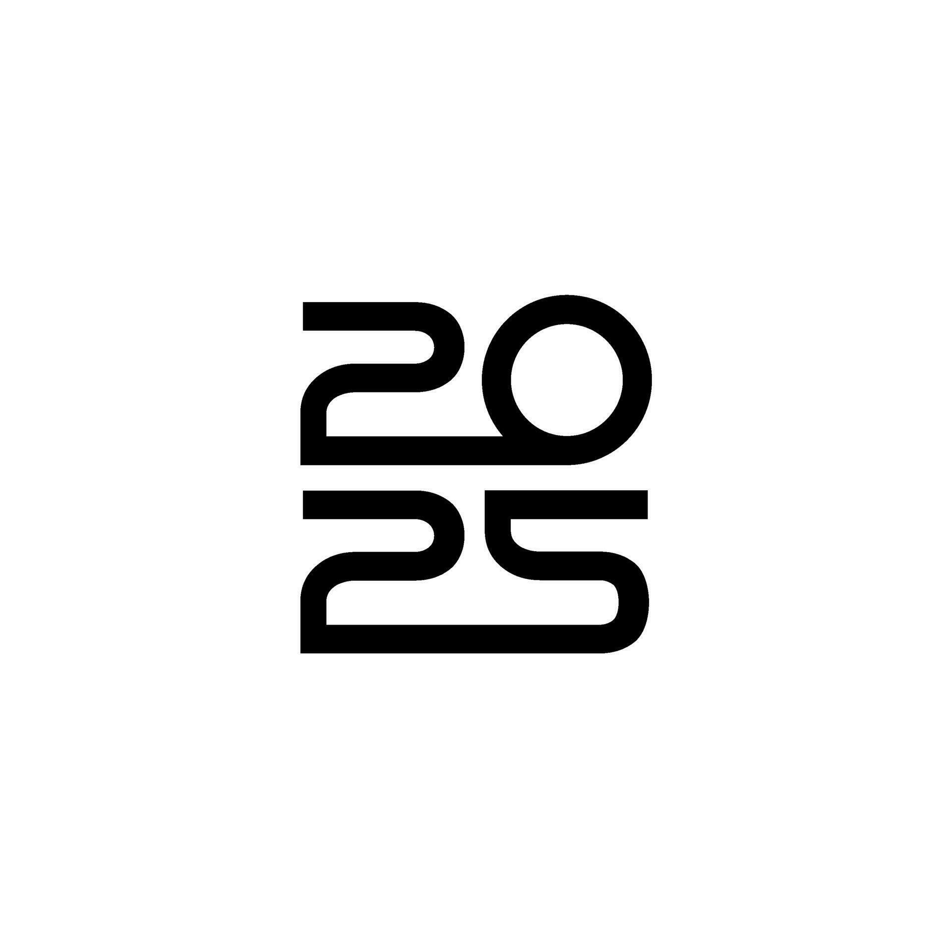 2025 Design Illustration, flat, simple, memorable and eye catching, can
