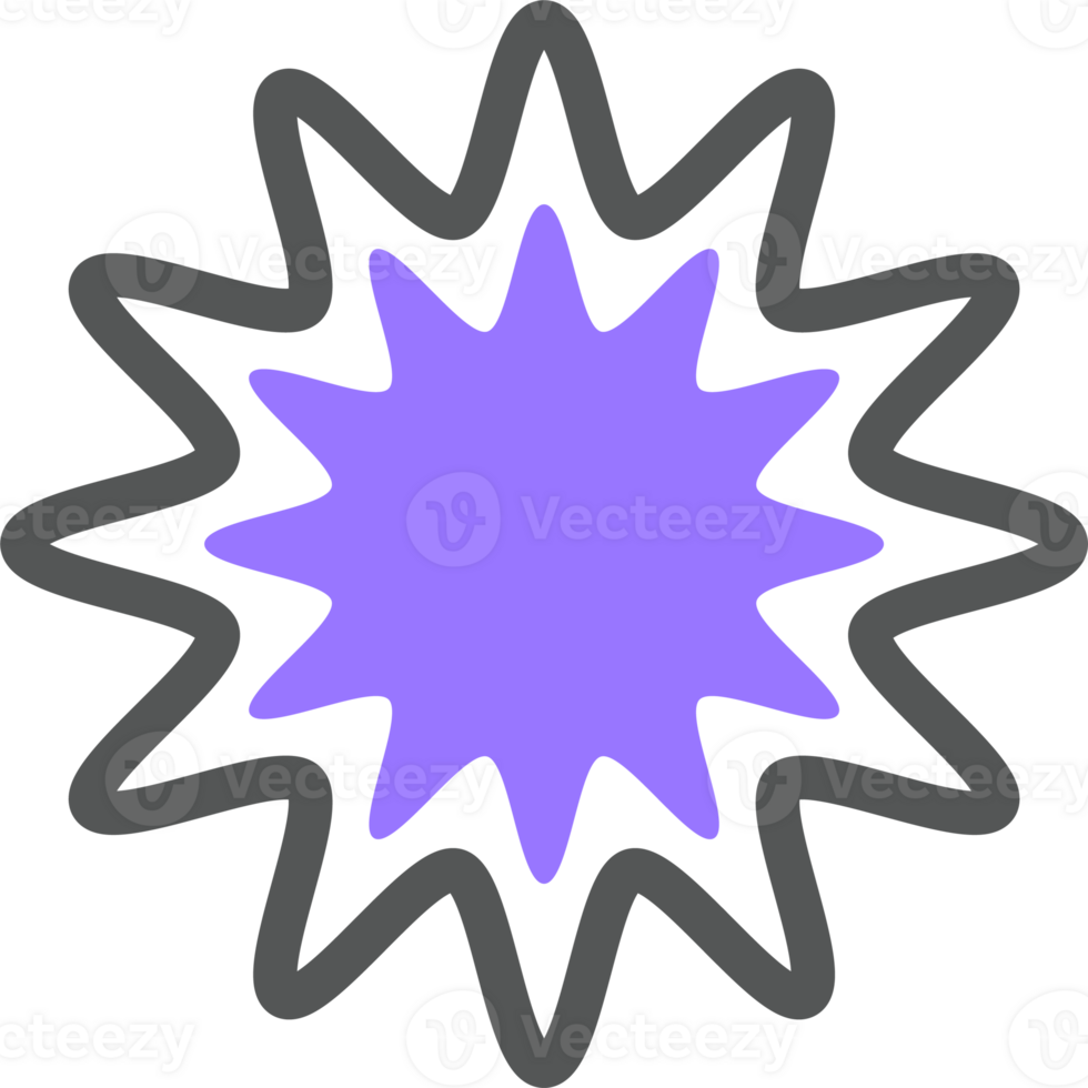 Abstract star for design. Neobrutalism graphic shape. Minimal groovy Y2k retro sticker. Retro labels. png