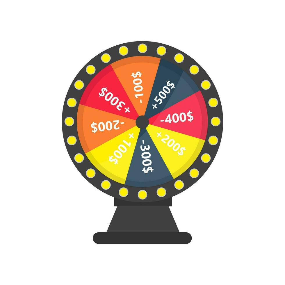 Wheel of fortune object isolated on white background. vector