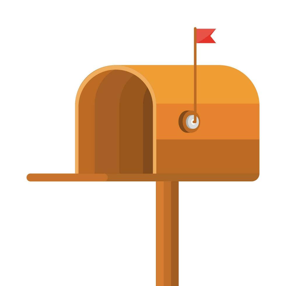 Mailbox vector illustration isolated on white, flat post office box.