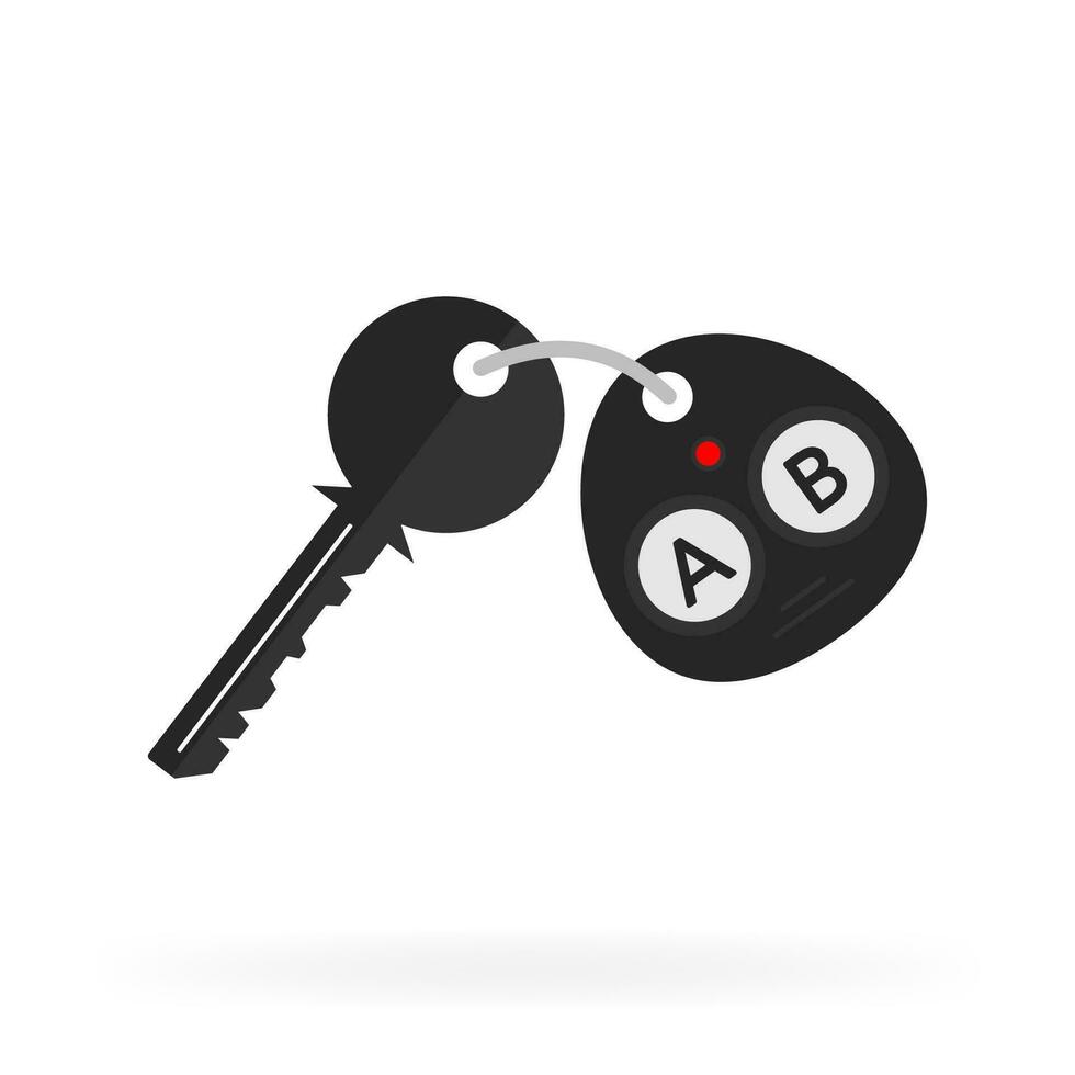 Auto key, great design for any purposes. 3d vector illustration. Blue background. White background. Vector icon.