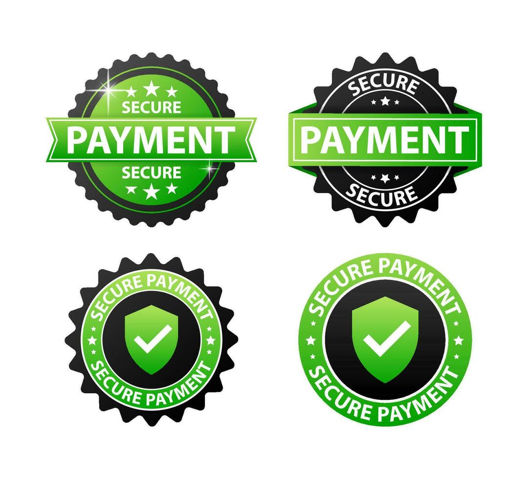 Secure payment label. Maximum security and reliability when paying online vector