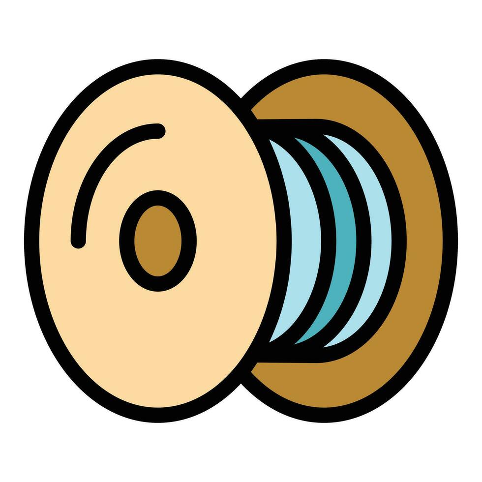 Fiber bobbin icon vector flat