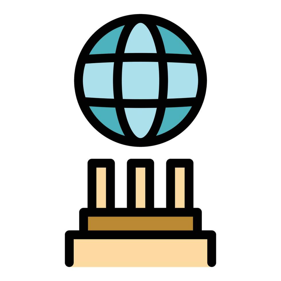 Global fiber icon vector flat