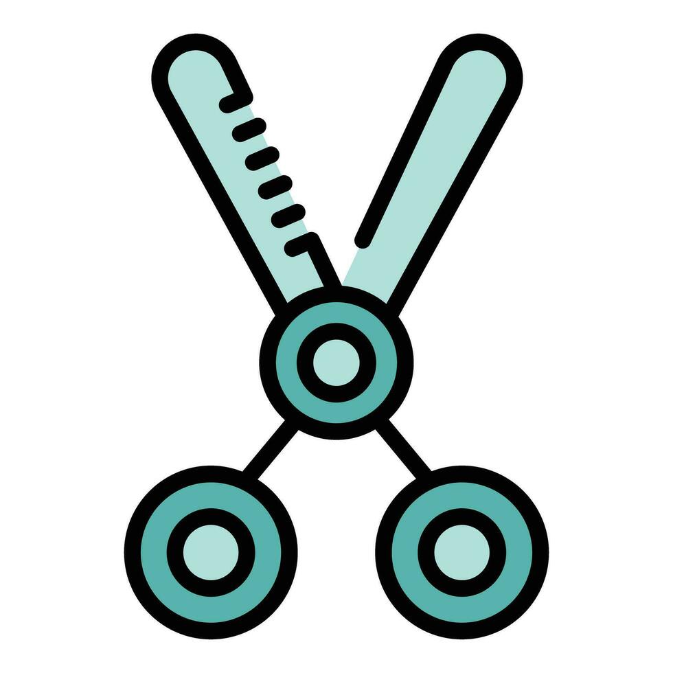 Hair scissors icon vector flat