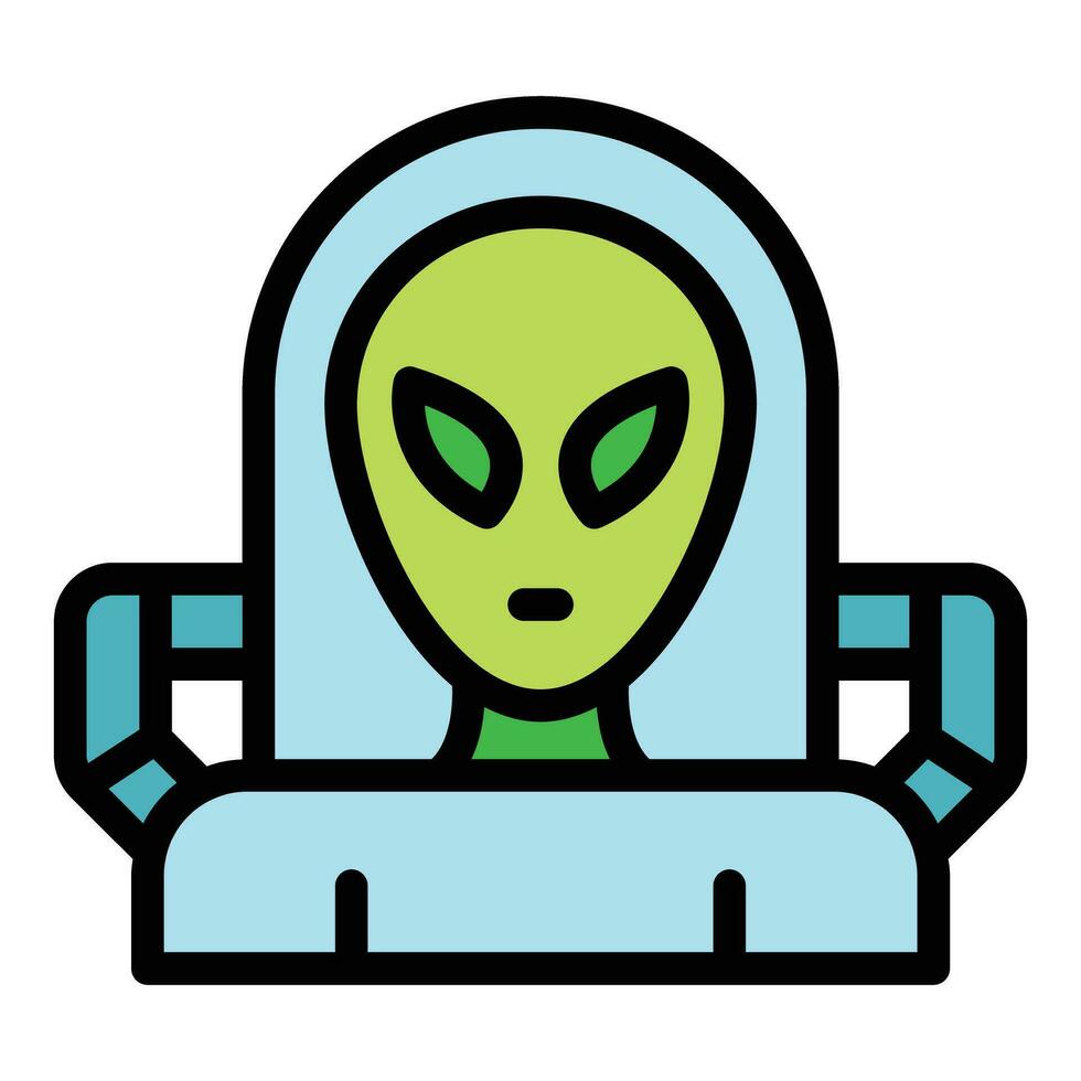 astronauta extraterrestre icono vector plano