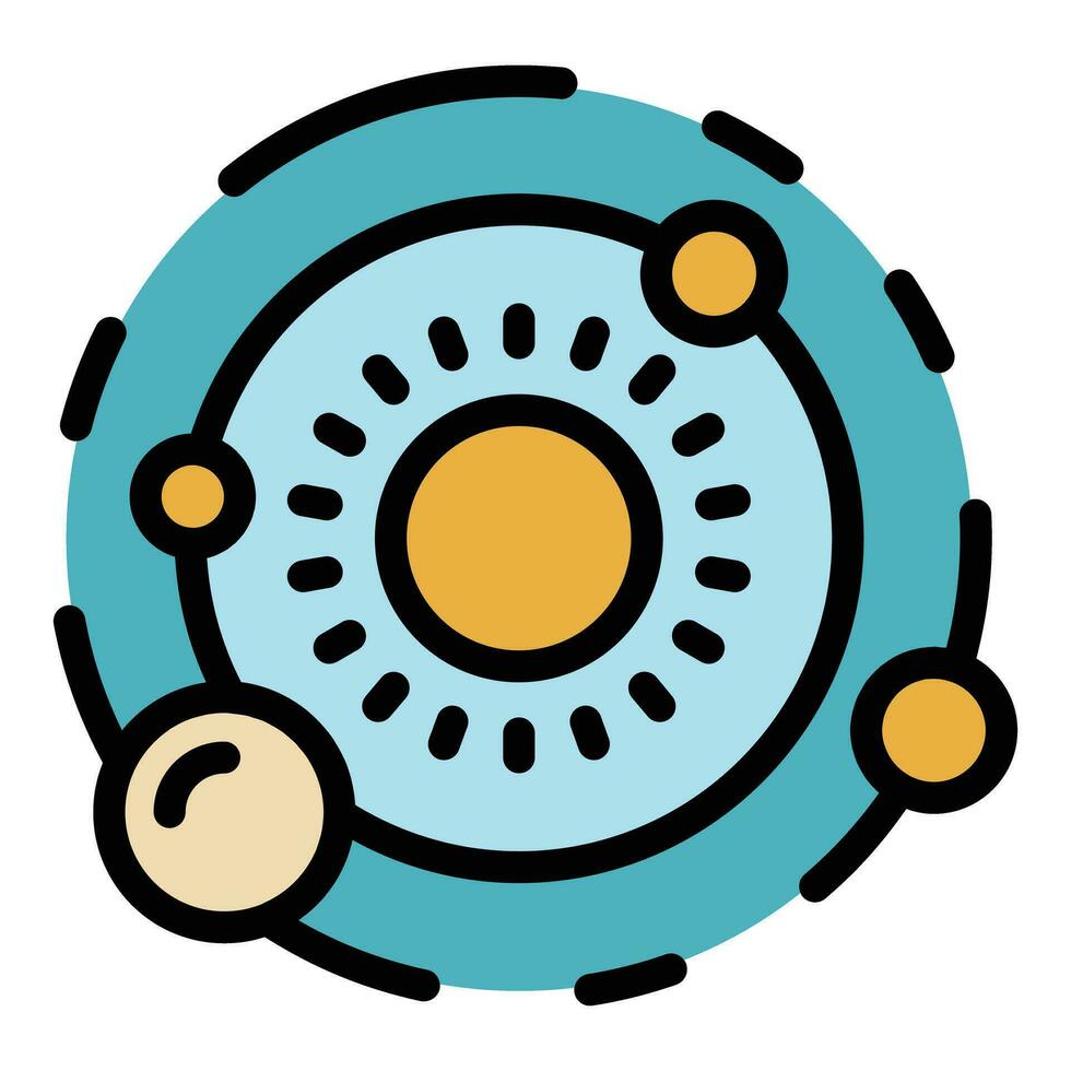Solar system icon vector flat
