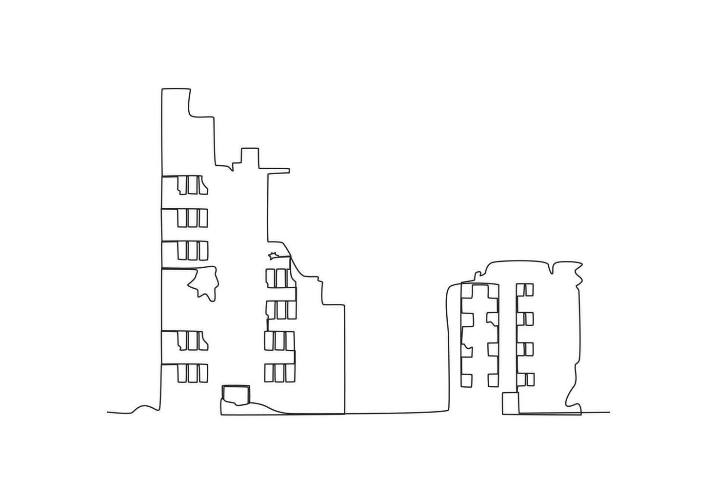 Buildings collapsed in the earthquake vector