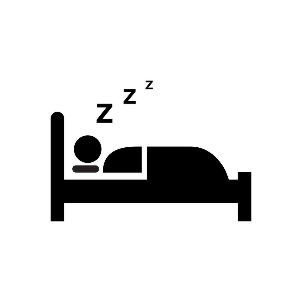 durmiendo, dormir, cama icono vector aislado en blanco antecedentes